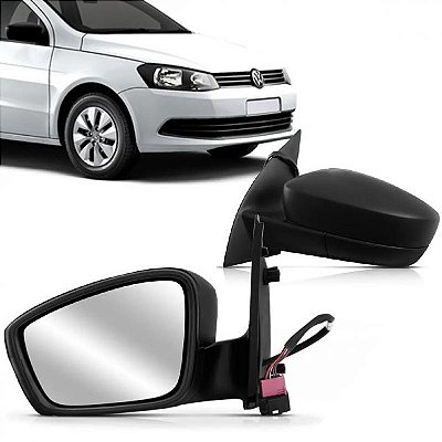 Retrovisor externo gol volkswagen de 2013 a 2023 lado direito preto elétrico texturizado sem pisca com soquete redondo