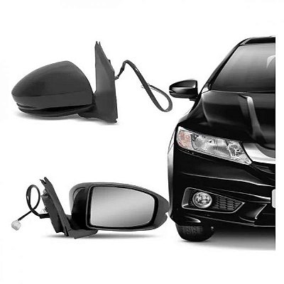 Retrovisor externo city honda de 2014 a 2021 lado direito elétrico com pisca e sete fios
