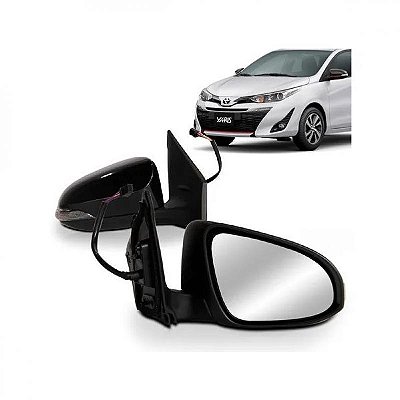 Retrovisor yaris toyota de 2018 a 2025 lado direito elétrico retrátil com pisca