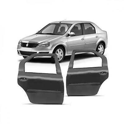 Porta logan renault de 2007 a 2013 traseira lado direito verde escuro