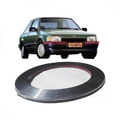 Protetor para para choque escort ford de 1987 a 1995 preto hobby com friso preto colante 50 metros