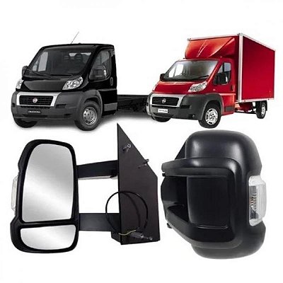 Retrovisor ducato fiat de 2018 a 2025 lado esquerdo externo elétrico com pisca e braço longo