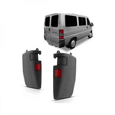Ponteira do para choque ducato fiat de 1995 a 2017 traseira lado esquerdo com refletor até 90 graus