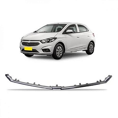 Friso da grade onix e prisma chevrolet de 2017 a 2020 cinza com suporte versão lt