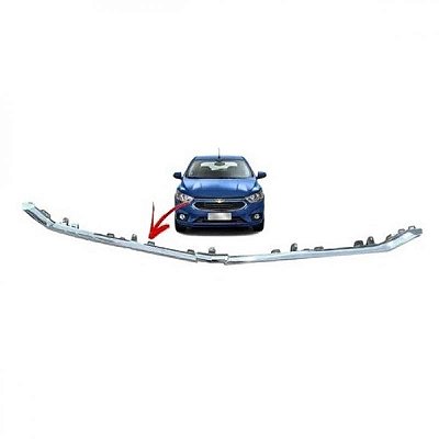 Friso da grade onix e prisma chevrolet de 2017 a 2020 cromado com suporte versão lt