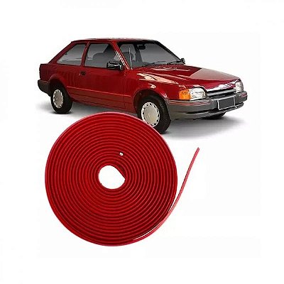 Protetor do para choque escort ford de 1987 a 1995 borda vermelha com friso preto colante hobby 50 metros
