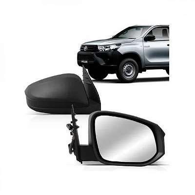 Retrovisor externo hilux toyota de 2016 a 2025 lado esquerdo elétrico com capa texturizada sem pisca para picape