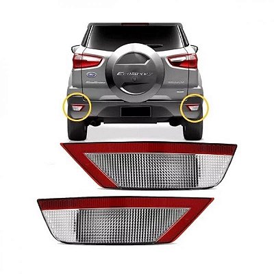 Refletor do para choque ecosport ford de 2013 a 2021 traseiro lado esquerdo bicolor