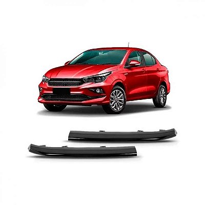 Friso da grade do radiador cronos fiat de 2017 a 2022 lado esquerdo preto piano