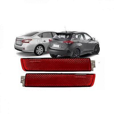 Refletor do para choque kicks nissan de 2017 a 2021 e sentra nissan de 2014 a 2019 traseiro lado esquerdo