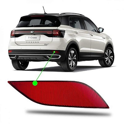 Refletor para para choque t cross volkswagen de 2019 a 2024 traseiro lado esquerdo