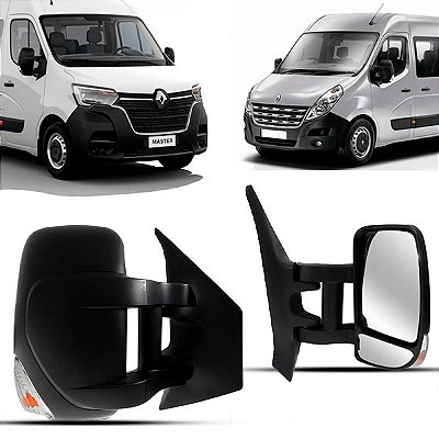 Retrovisor master renault de 2013 a 2025 lado esquerdo elétrico com pisca longo e sete fios