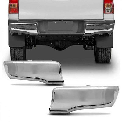 Ponteira de para choque hilux toyota de 2016 a 2025 lado esquerdo traseiro cromada para picape