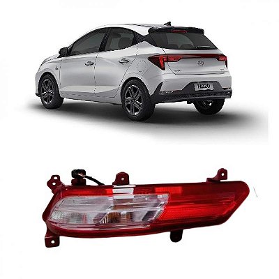Lanterna do para choque hb20 hyundai de 2023 a 2026 traseira lado direito vermelho escuro hatch