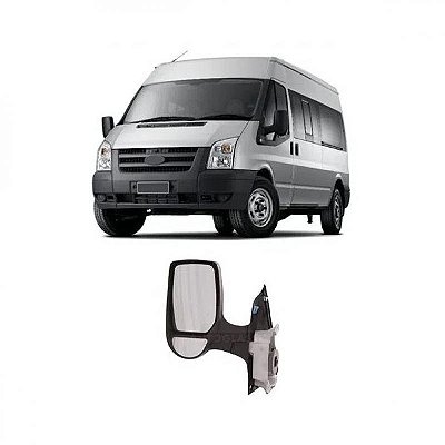 Retrovisor externo transit ford de 2007 a 2013 lado direito fixo com braço longo