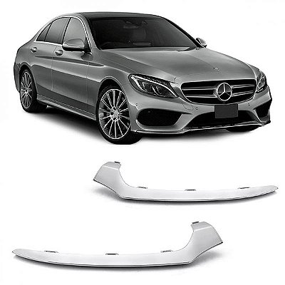 Friso de para choque c200 mercedes benz de 2015 a 2018 dianteiro lado direito verde escuro