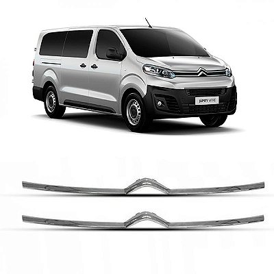 Friso da grade do radiador jumpy citroën de 2018 a 2024 cromado com duas peças