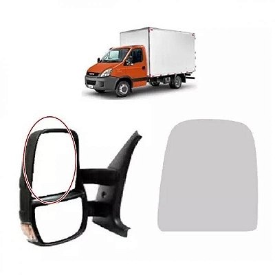 Lente de retrovisor iveco de 2008 a 2020 lado direito suporte
