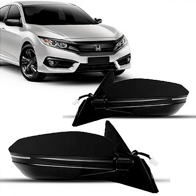 Retrovisor externo civic honda de 2017 a 2021 lado direito elétrico com aquecimento com braço longo e 7 fios