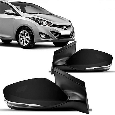 Retrovisor externo hb20 hyundai de 2012 a 2019 lado direito verde escuro elétrico com pisca e sete fios