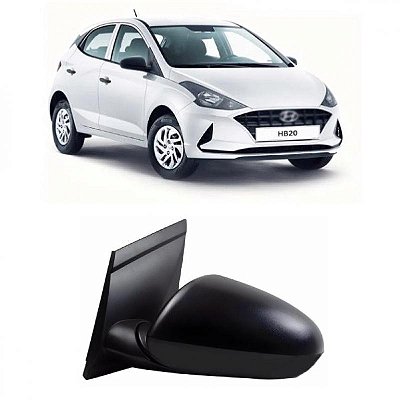 Retrovisor externo hb20 hyundai de 2020 a 2022 lado direito verde escuro elétrico com três fios