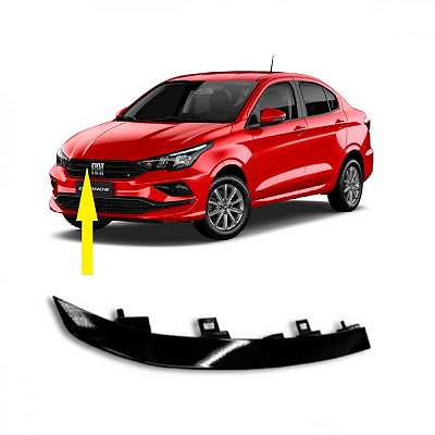 Friso da grade cronos fiat de 2023 a 2025 lado direito superior preto brilhante