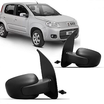 Retrovisor externo uno vivace fiat de 2011 a 2014 lado esquerdo com controle manual e capa texturizada para quatro portas