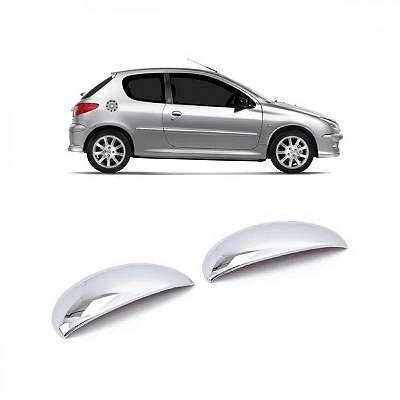 Maçaneta 206 e 207 peugeot de 1998 a 2010 cromada acetinada par