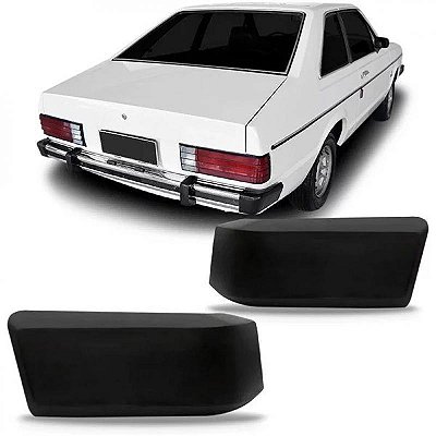 Ponteira para choque corcel ii ford de 1978 a 1984 preto e cinza curta luxo