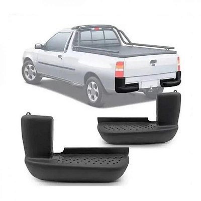 Ponteira de para choque courier ford de 1996 a 2013 cinza