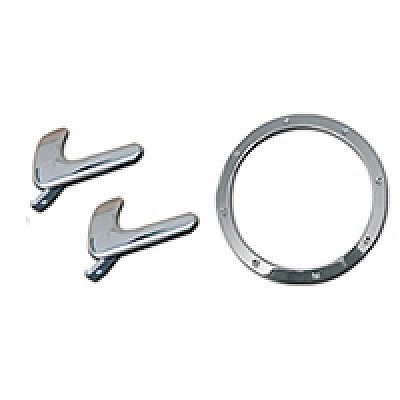 Kit maçaneta gol volkswagen de 1999 a 2005 cromado bicolor geração 3 ponteira para choque 2 portas
