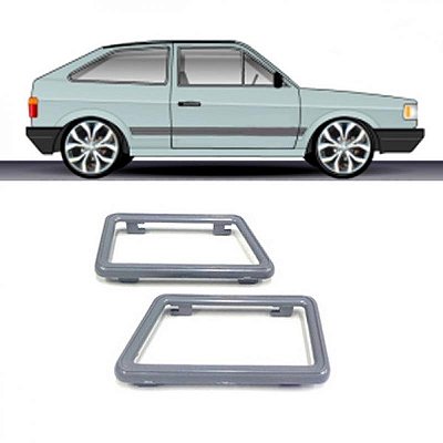 Moldura de maçaneta de porta gol volkswagen de 1980 a 1987 lado esquerdo cinza com duas peças