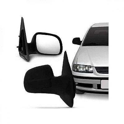 Retrovisor externo gol city volkswagen de 1999 a 2008 lado esquerdo verde escuro bicolor geração três ponteira para choque duas portas adaptação