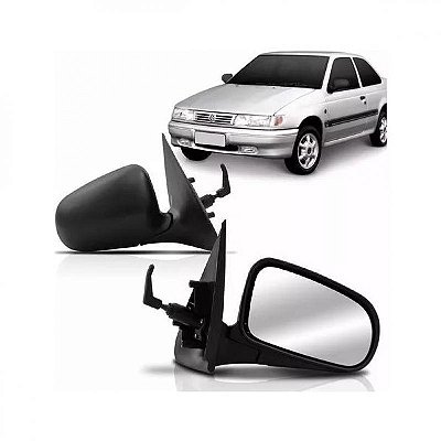 Retrovisor logus volkswagen de 1993 a 1996 lado direito verde escuro externo com controle manual