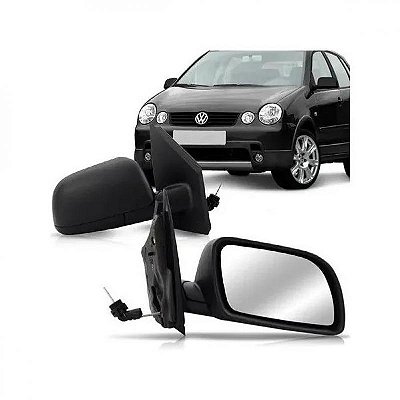 Retrovisor polo volkswagen de 2003 a 2011 lado direito verde escuro externo com controle manual