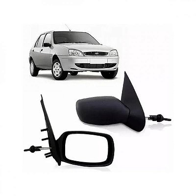 Retrovisor externo fiesta ford de 1996 a 2002 lado direito verde escuro com controle manual para duas e quatro portas