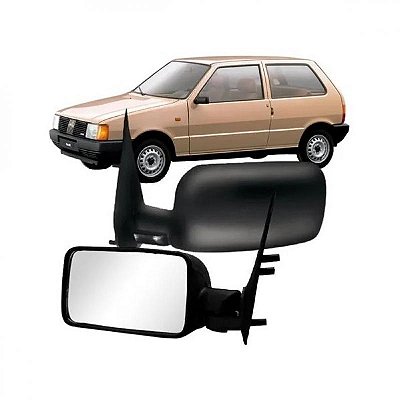 Retrovisor externo uno fiat de 1985 a 1991 lado direito verde escuro fixo duas e quatro portas