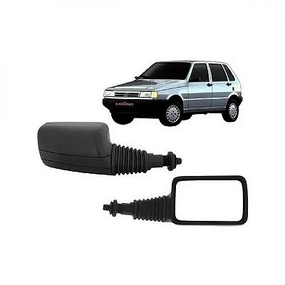 Retrovisor externo uno fiat de 1994 a 1995 lado direito verde escuro com controle manual elx