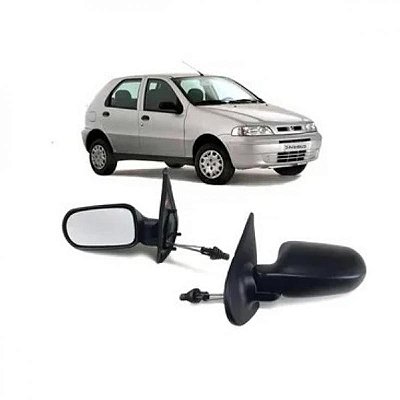 Retrovisor externo palio fire fiat de 2001 a 2006 lado esquerdo verde escuro quatro portas com controle manual