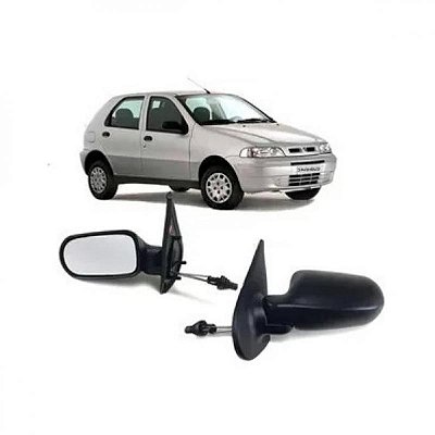 Retrovisor externo palio e siena fire fiat de 2001 a 2006 lado direito verde escuro duas portas bicolor com controle manual