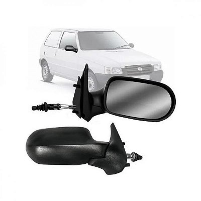 Retrovisor externo uno fiat de 2004 a 2013 lado direito verde escuro bicolor fire flex duas portas com controle manual