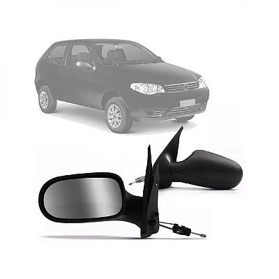 Retrovisor externo palio fiat de 2004 a 2011 lado esquerdo verde escuro bicolor duas portas tipo zoiao com controle manual