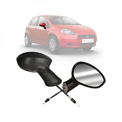 Retrovisor externo punto fiat de 2007 a 2012 lado esquerdo verde escuro com controle manual