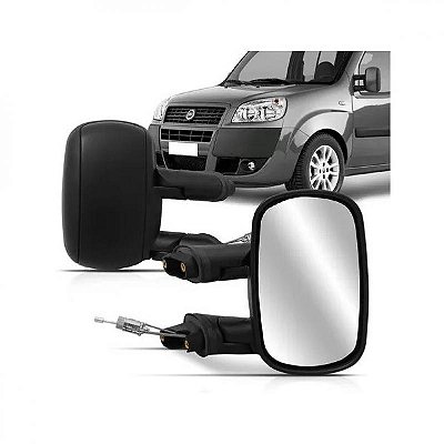 Retrovisor doblo fiat de 2001 a 2021 lado direito verde escuro externo convexo com controle manual