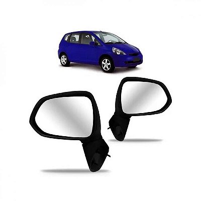 Retrovisor externo fit honda de 2003 a 2008 lado esquerdo verde escuro fixo