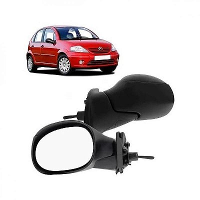 Retrovisor externo c3 citroën de 2003 a 2012 lado esquerdo verde escuro com controle manual