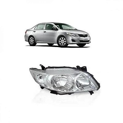 Farol corolla toyota de 2009 a 2011 lado direito manual