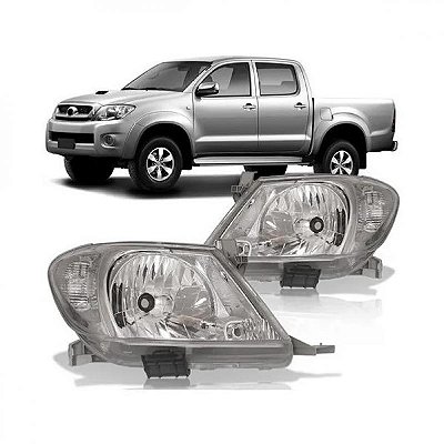 Farol hilux toyota de 2009 a 2011 lado esquerdo cristal picape