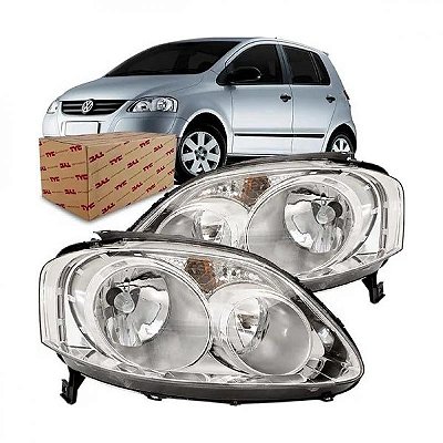 Farol fox crossfox e spacefox volkswagen de 2007 a 2009 lado direito cromado foco duplo