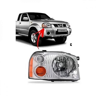Farol frontier nissan de 2003 a 2007 lado direito cromado para lâmpada HB5